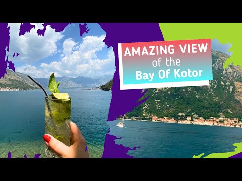 Utrolig udsigt over Kotor-bugten, Montenegro. Fra restauranten “Verige 65”.