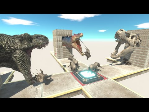 Dinosaur Giant Heads vs x10 All Units- Animal Revolt Battle Simulator