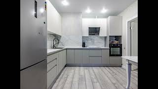 Современная угловая серо-белая кухня Проект 19 фото 13