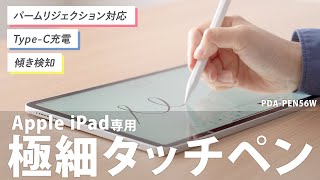 Apple iPad専用充電式極細タッチペン（ホワイト）の紹介