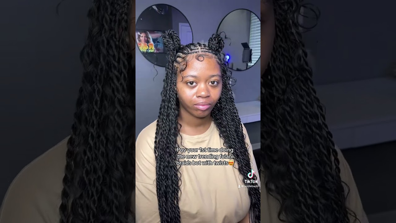 Creative fulani braids hairstyle