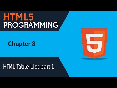 Learn Html5 Programming | Html5 for Beginners - Chapter 3 - HTML Table List Part-1