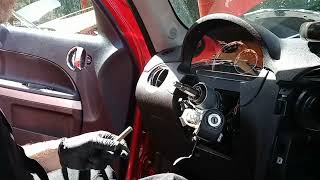 2008 Chevy HHR airbag, steering wheel, clock spring and ignition switch removal
