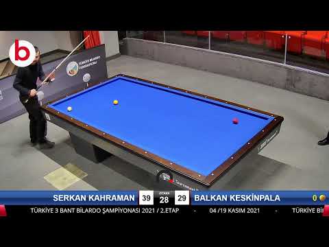 SERKAN KAHRAMAN & BALKAN KESKİNPALA Bilardo Maçı - 2021 TÜRKİYE ŞAMPİYONASI 2.ETAP-11.TUR