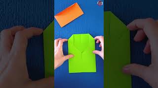 How to Make a Beautiful Green Origami Envelope - Easy Paper Craft for Kids