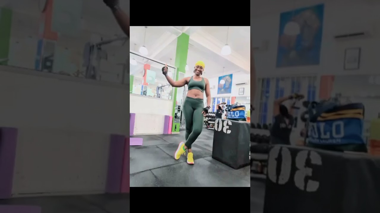 Actress, Kate Henshaw Lifts Heavy Weights In The Gym
