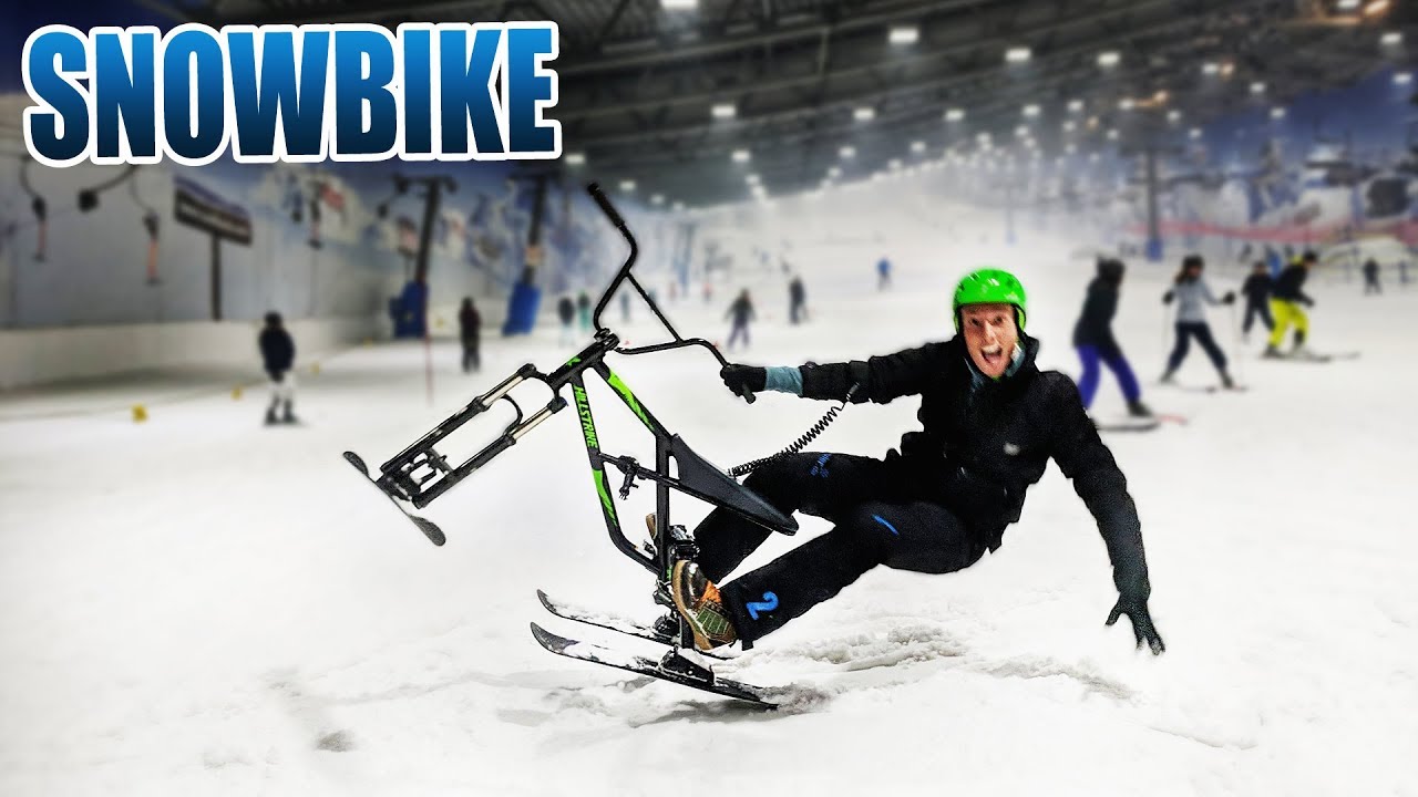 SCHNEE FAHRRAD IN DER SKIHALLE - GEHT DAS? | Hillstrike SnowBike Review - Test [Deutsch/German]