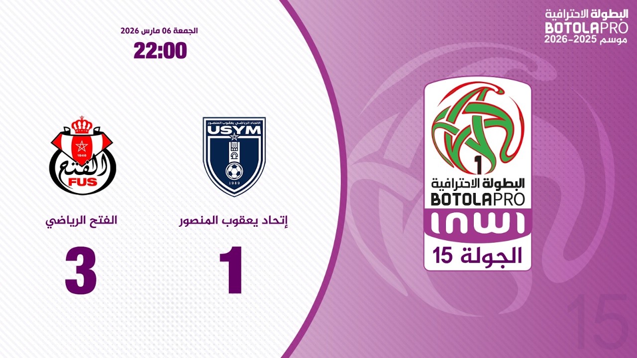 Union Sportive Yacoub El Mansour vs Fath Union Sport Highlights