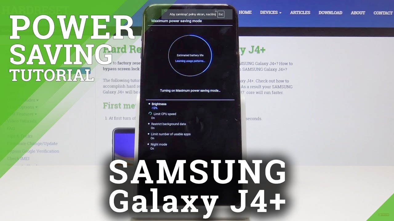 How to Turn On Power Saver in SAMSUNG Galaxy J4+ - Low Power Mode