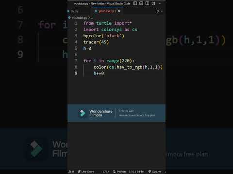 Python turtle graphic design 🐢 || Coding status 😍😜 #shorts #programming #turtle #python #viral