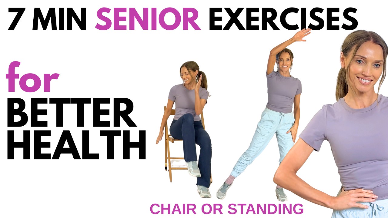 7 Minute Senior Fitness Workout | Standing or Seated Chair Exercises for Improved Health