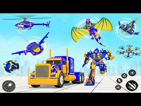 Police Car Robot Transform War: Dragon Car Robot - Android iOS Gameplay