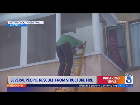 Residents rescued from burning apartment building in Los Angeles