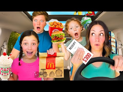 EATING What the PERSON in FRONT of Us ORDERS for 24 HOURS! *Picky Eaters*