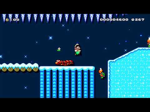 Into Icicle-Caverns - Super Mario Maker 2 - Course World Gameplay