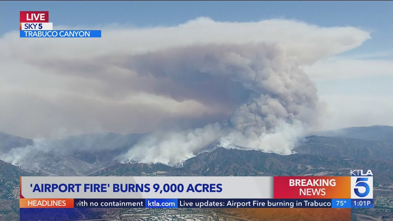Airport Fire in Orange County surpasses 9,300 acres: Tuesday 1 p.m. Update
