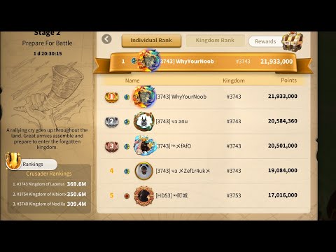 Rise of kingdoms - Pre Kvk Push ? TOP #1 Spot Out of all Kingdoms | Whale 🐳 | 3743 🏰