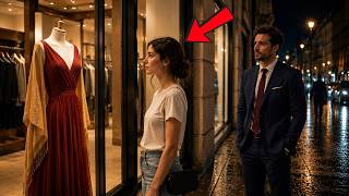 A EMPREGADA NÃO TIRAVA OS OLHOS DO VESTIDP DA VITRINE.....SEM IMAGINAR QUEM A OBSERVAVA EM SILÊNCIO!