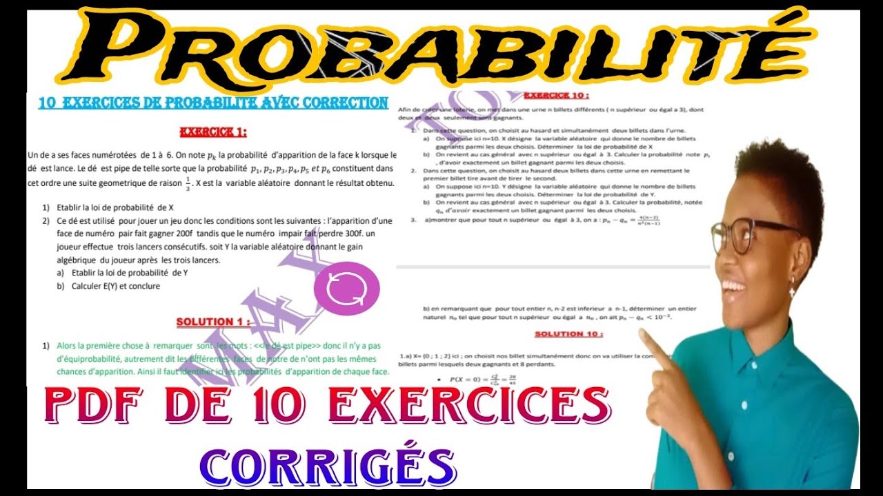 10 EXERCICES DE PROBABILITÉ AVEC CORRECTION (pdf)💖
