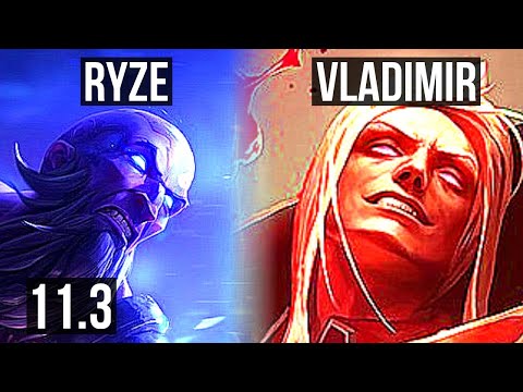 RYZE vs VLADIMIR (MID) (DEFEAT) | Rank 3 Ryze, Dominating | NA Challenger | v11.3