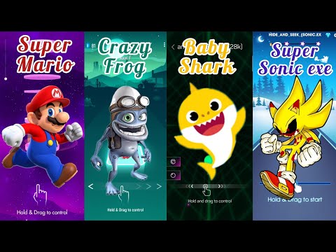 Super Mario - Crazy Frog - Baby Shark - Super Sonic Exe | Beat Jumper - Tiles Hop - Smash 3D -Roller