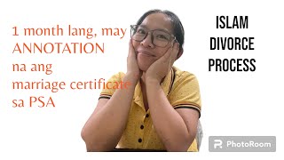 NEW PSA MARRIAGE CERTICATE NG ISLAM DIVORCE CLIENT LUMABAS NA. #divorce #islam #annulment #annulled