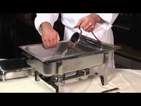 Setting Up a Chafing Dish for Buffet Service