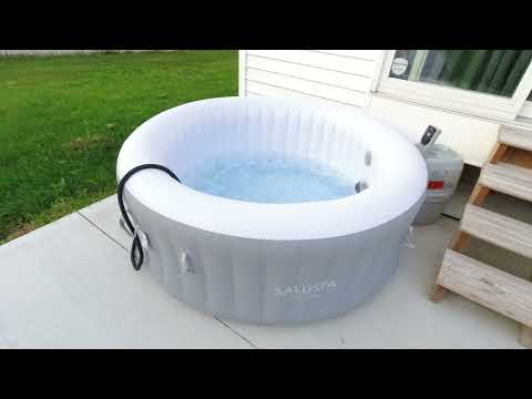 Bestway St. Lucia Air Jet Inflatable Hot TubeSpa Gray | Setup and Review 🇰🇭🇺🇸