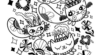 Day 19 Drawing Night Garden Fairy Cats
