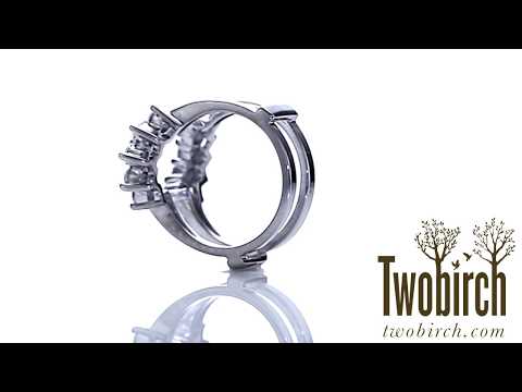 0.5 Ct. Round Sunburst Halo Ring Guard - TwoBirch TB-GUARD-0003-WG-H