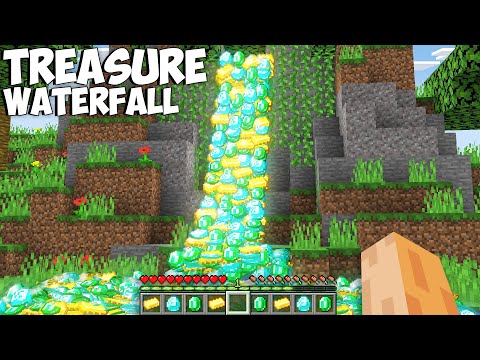 I walked through the Jungle and found WATERFALL OF TREASURE !!! Minecraft Secret Treasure !!!