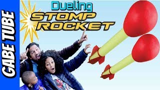 DUELING STOMP ROCKET CHALLENGE & REVIEW bottle rocket launcher rockets KID POWERED Gabe Tube TV