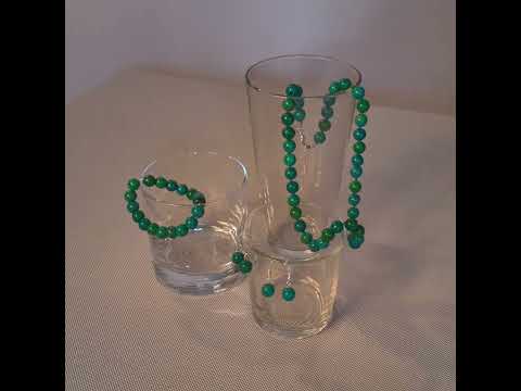 фото хризоколла-натуральный камень бусы, браслет, серьги, чокер ,оберег от сглаза красная нить с камнем 0