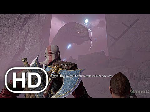 Thor Kills World Serpent Giant Snake Scene 4K - God Of War Ragnarok