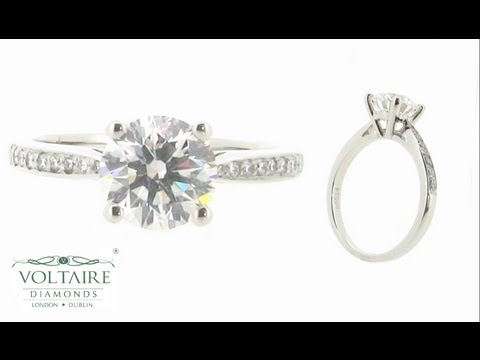 Round Solitaire with Pave Shoulders - ER1554