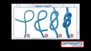 Eight knot, How to tie a eight knot, Optimist dinghy sailing knots instructions by Optiparts