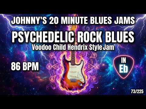 Psychedelic Rock Blues - 'Voodoo Child' Hendrix Style Jam in Eb [86 BPM] 73/225
