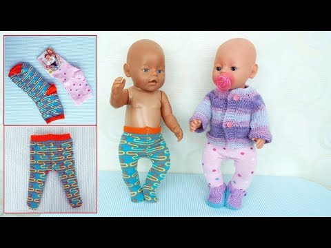 Колготки из носка для куклы Беби Бон. Socks tights for Baby Bebon dolls Video