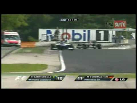 F1 - Ultrapassagem de Rubinho em Schumacher no GP da Hungria 2010