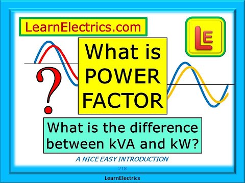 WHAT IS POWER FACTOR OR PF – WHAT DOES kVA MEAN – WHY ARE kW DIFFERENT TO kVA – WITH WORKED EXAMPLES