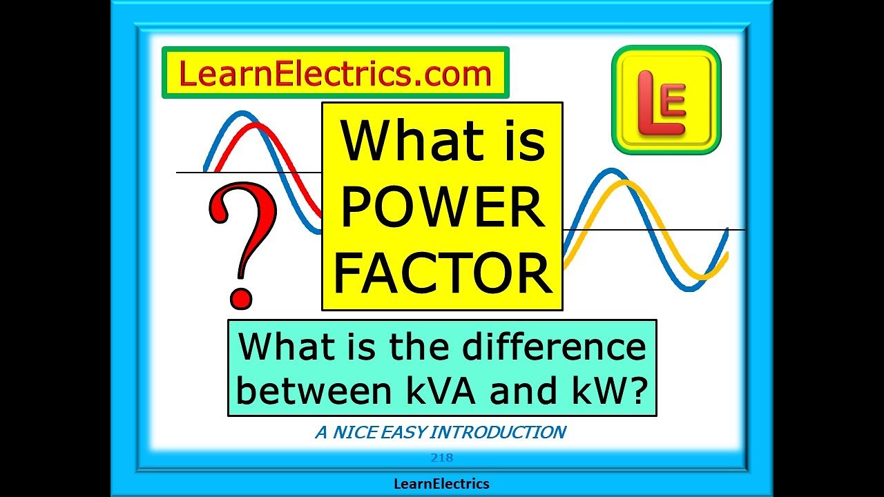 WHAT IS POWER FACTOR OR PF – WHAT DOES kVA MEAN – WHY ARE kW DIFFERENT TO kVA – WITH WORKED EXAMPLES