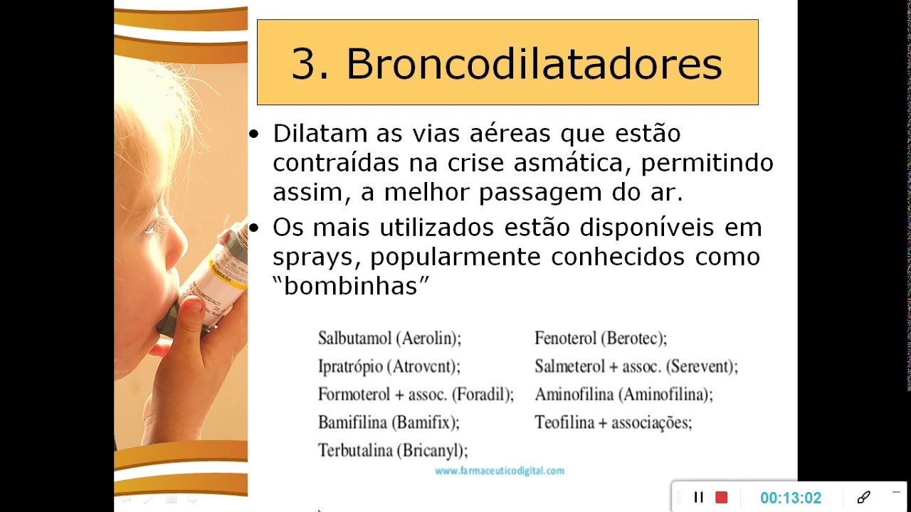 FARMACOLOGIA   AULA 4   SISTEMA RESPIRATÓRIO