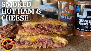 SMOKED & PULLED HOT HAM & CHEDDAR SANDWICHES | Weber Smokey Mountain @BigWicksLbkTX @JealousDevil