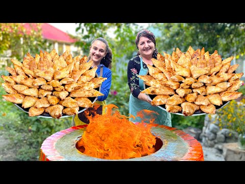 Homemade Samosa - Crispy Uzbek Tortilla Cooking Technique in Tandoori! Samsa Recipe.