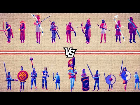 ARCHER TEAM vs MELEE TEAM  |  Totally Accurate Battle Simulator