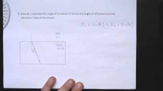 How do i calculate the angle of incidence for a ray travelling in to a glass block