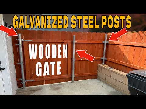 Galvanized Steel Post to Wooden Gate I figured It Out For You