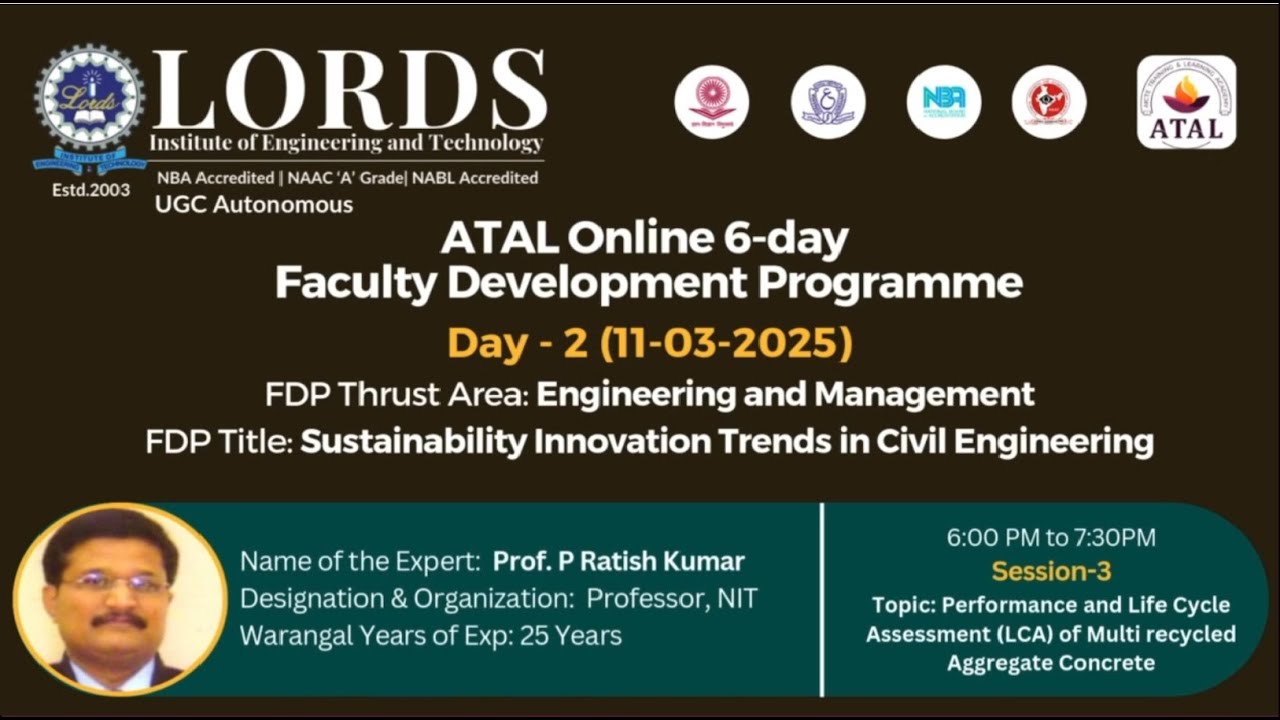 Performance & LCA of Multi-Recycled Aggregate | Sustainable No-Cement Concrete | ATAL FDP Day 2