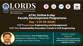 Performance & LCA of Multi-Recycled Aggregate | Sustainable No-Cement Concrete | ATAL FDP Day 2