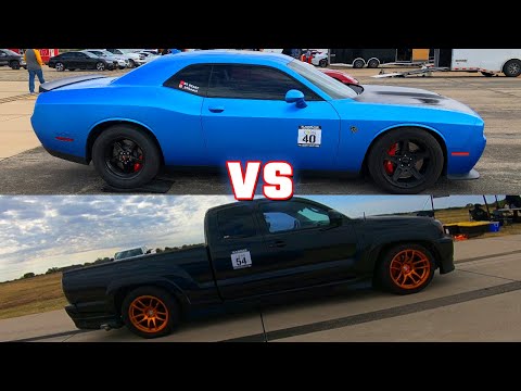 Thumbnail for 2008 Toyota Tacoma X-Runner 2JZ Truck vs Hellcat Standing Half Mile Drag Race Kansas Airstrip Attack by Toyota X-Runner